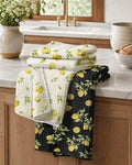 Miss Adola 2pcs Double-Sided Microfiber Kitchen Towels, Lemon Refreshment by MissAdola