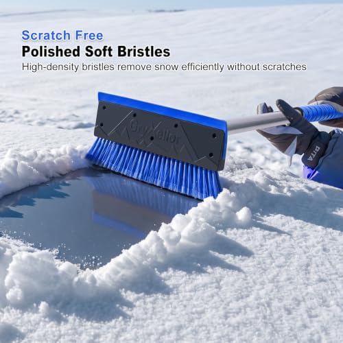 57 Inch Long Snow Brush with Broom Ice Scraper - Image 5
