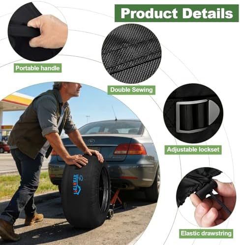 2 Pack Seasonal Tire Tote, 700D Spare Tire Cover - Image 3