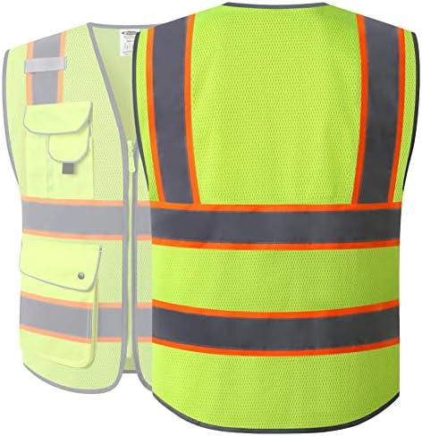 JKSafety Safety Vest for Men Women Reflective Hi Vis JK100 Yellow 4XL - Image 5