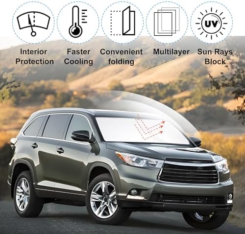 Windshield Sun Shade for 2014-2019 Toyota Highlander Accessories - Image 2