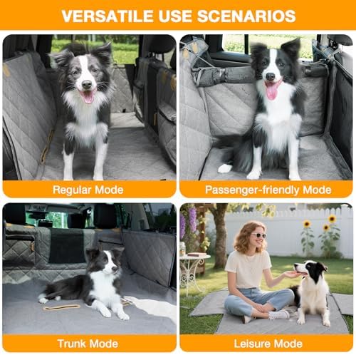 Dog Car Seat Cover for Back Seat, Hard Bottom Back Seat Extender for Dogs - Image 3
