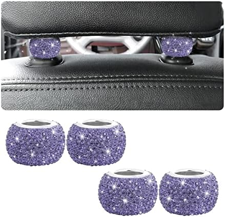 XINLIYA 4 Pack Car Headrest Collars, Bling Car Head Rest Collars Rings Decor by XINLIYA
