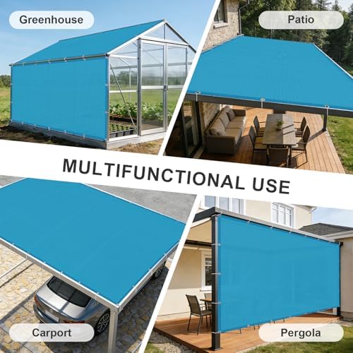 Cool Area Sun Shade Cloth with Grommets, Turquoise Blue - Image 6