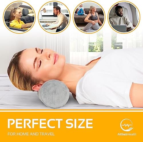2 Pack Round Bolster Pillow Memory Foam Cervical Neck Roll Pillow Sleeping - Image 4