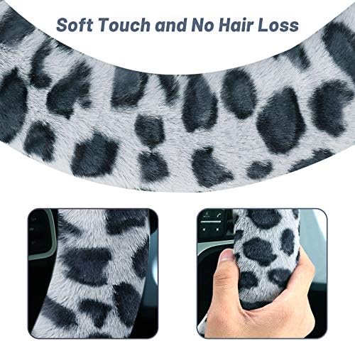 Fuzzy Steering Wheel Cover for Women Girls, Accmor Universal Fit Fur Car Wheel - Image 4