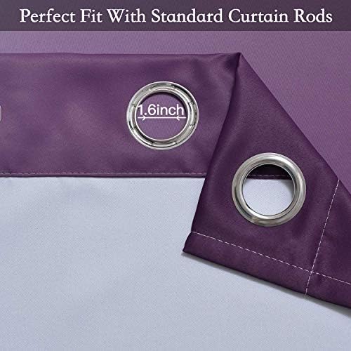 SimpleHome Ombre Purple to Grey White Curtains - Image 6