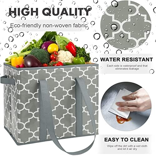 Reusable Grocery Bags 6-Pack Foldable Washable Large Storage Basket - Image 4