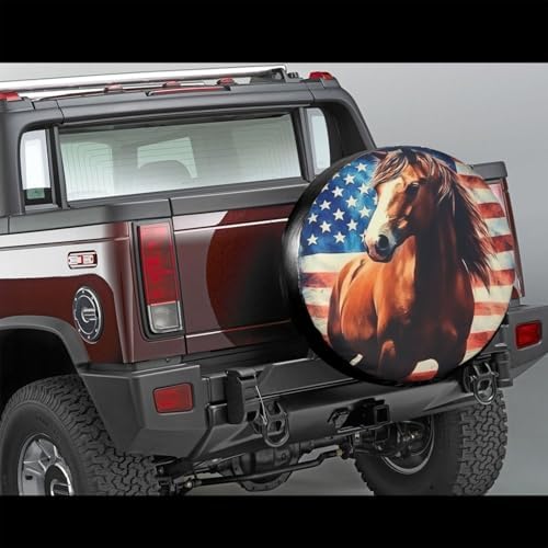 American Flag Horse Spare Tire Cover - Image 2