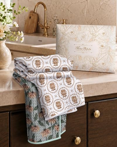 Miss Adola 2pcs Double-Sided Microfiber Kitchen Towels, Dusky Garden - Image 6