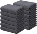 Kitinjoy 100% Cotton Waffle 12-Pack Kitchen Towels, Dark Grey by Kitinjoy