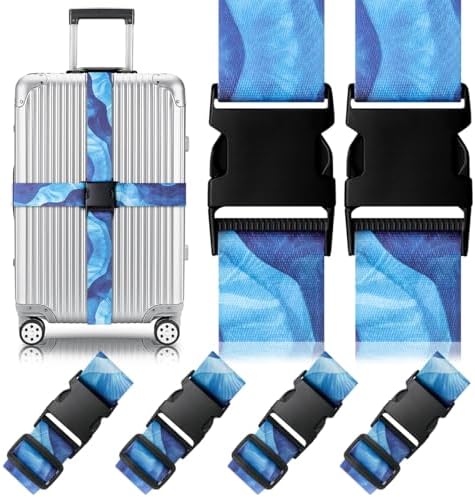 4 Pack Luggage Straps for Suitcases Adjustable Luggage Belt Suitcase Strap by Gutsdoor