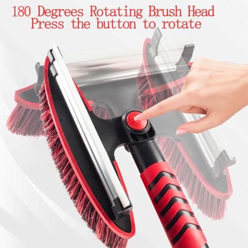 42" Car Snow Brush & Ice Scraper Red Snow Brush - Image 4