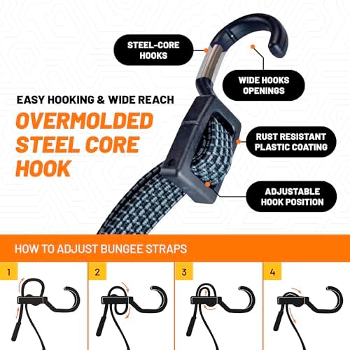 Tack Strap 30 in. Flat Bungee Tie Down Straps - Image 3