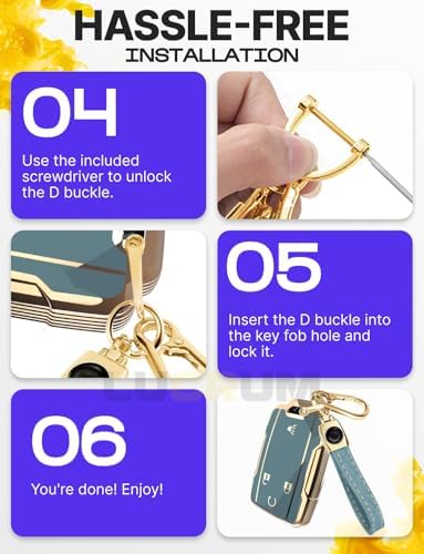 Lucrum Compatible with Chevy, Buick Key Fob Cover & Keychain - Image 7