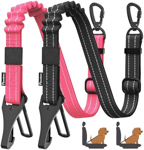 Pawaboo 2Pack Dog Car Seatbelt, 3-in-1 Dog Tether by Pawaboo