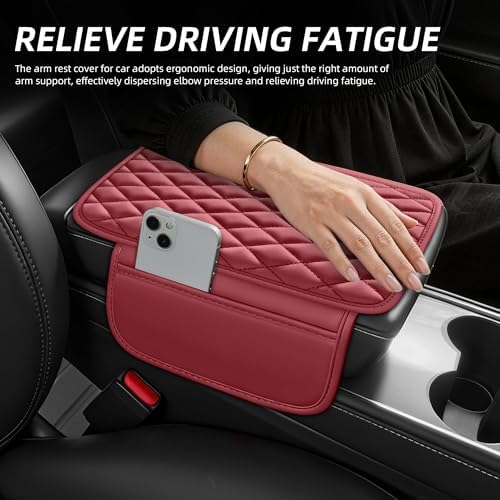 Leather Waterproof Car Armrest Console Pad - Image 3