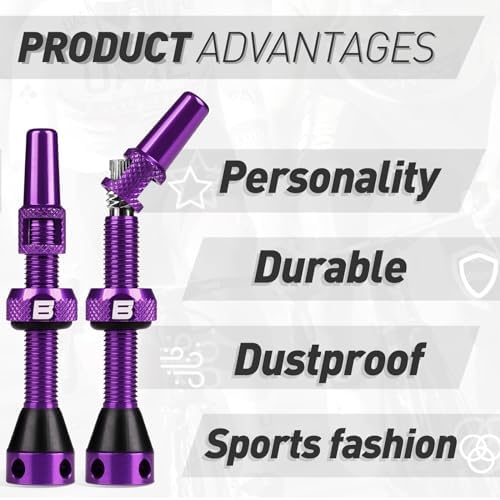 BWSHLF Tubeless Presta Valve Stem 40/44/55/60/65/80/100 mm, Super Light Alloy - Image 4