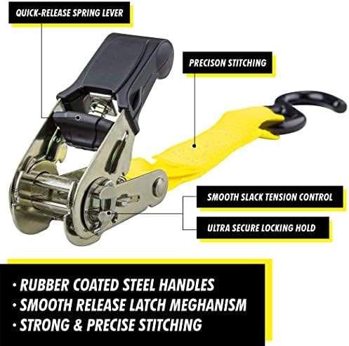 CARTMAN Ratchet Tie Down Straps, 1 in x 15 ft, 1500 lb - Image 3