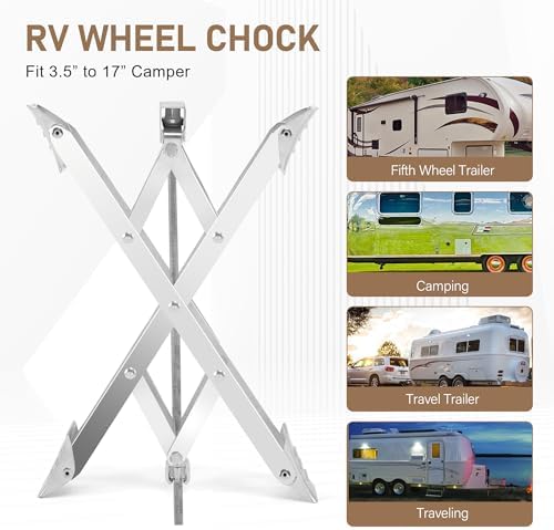 RV Stabilizer Wheel Chock XL Fit 3.5” to 17” Camper Wheel Chock Stabilizer - Image 6