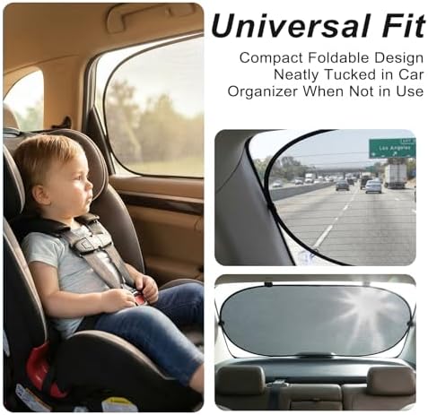 Car Sun Shade, Folding Auto Rear Window Sunshade - Image 6