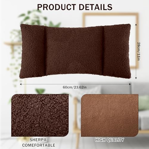 Queekay Fleece Lumbar Support Pillow 3 Section Back Pillow - Image 2