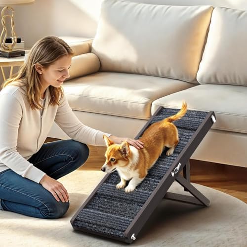 Pawaboo Dog Ramp for Couch Foldable, 5 Ajustable Height from 9.8" to 20.5" by Pawaboo