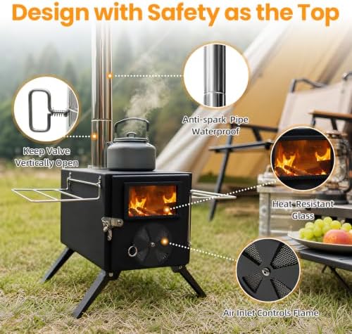 Wood Burning Stove, Portable Camping Stove - Image 4