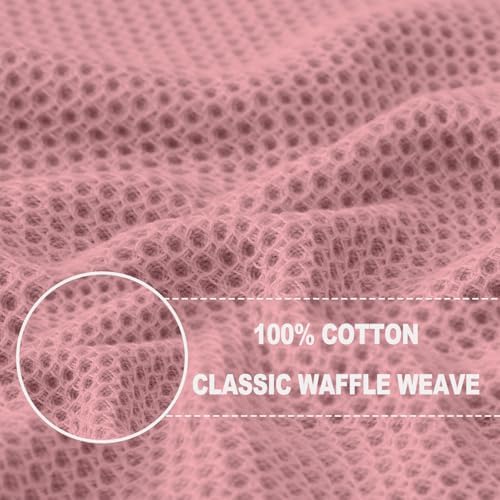 Homaxy 100% Cotton Waffle Weave Kitchen Dish Cloths 8-Pack, Dried Rose - Image 2