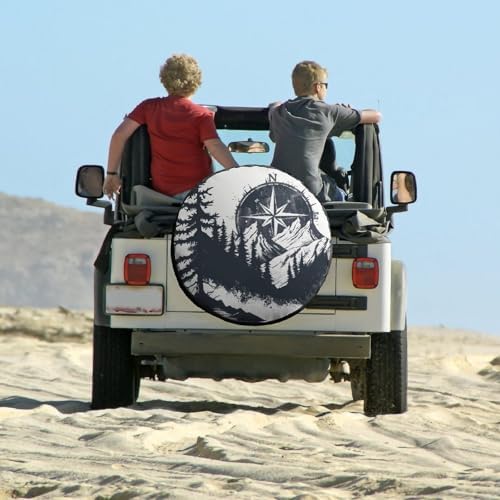 Mountains with A Compass Spare Tire Cover Mountains Adventure Weatherproof - Image 6