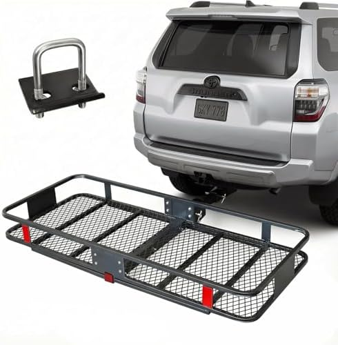 Hitch Cargo Carrier, 500lb Capacity, Galvanized Steel, Stabilizer and Cargo Net by Unknown