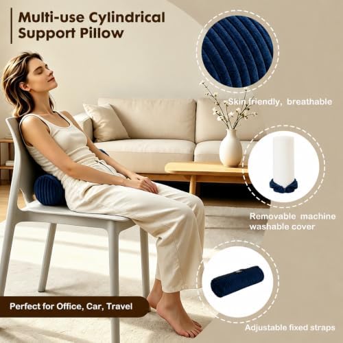 Corduroy Lumbar Roll Support Pillow - Image 3