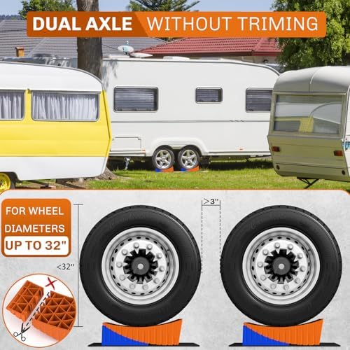 WELLUCK Camper Leveler, RV Leveling Blocks Camper Wheel Chocks Up to 35 - Image 4