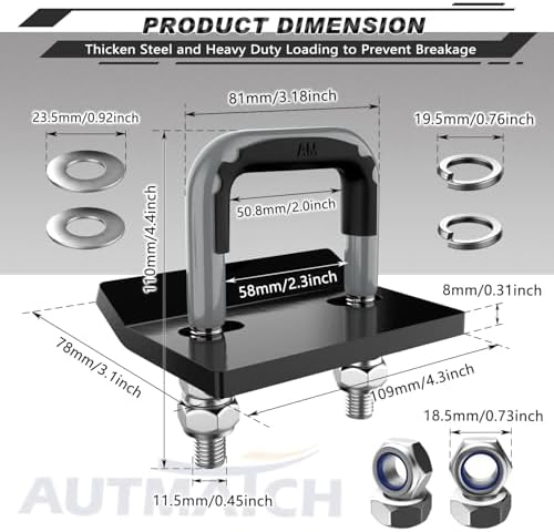 AUTMATCH Hitch Tightener Anti-Rattle Clamp - Image 4