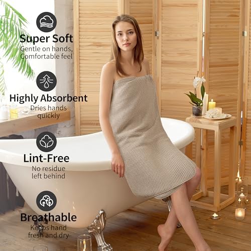 MICROFI New Microfiber Waffle Bath Towels, 2 Pieces, Fast Drying, Lint Free 430 - Image 4