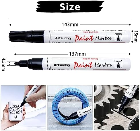 Artsunlvy Black Paint Pens Permanent Markers - Image 3
