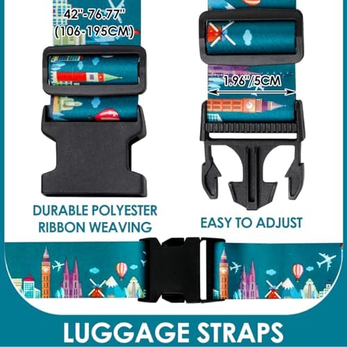 4 Pack Luggage Straps for Suitcases Adjustable Luggage Belt Suitcase Strap - Image 5