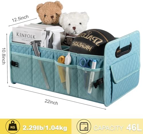 Car Trunk Organizer for SUV, Collapsible Car Storage Organizer Lake Blue - Image 7