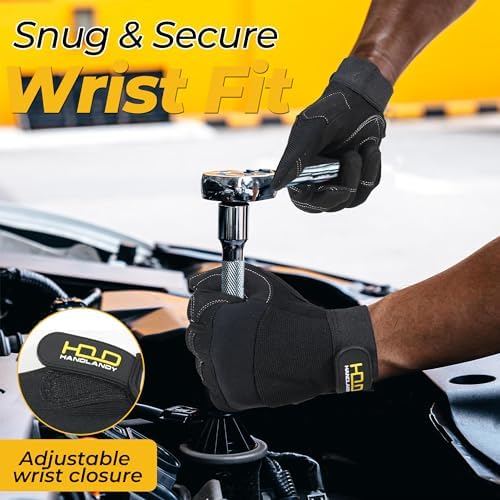 HANDLANDY Work Gloves for Men & Women, Utility Mechanic Working Gloves Touch - Image 4