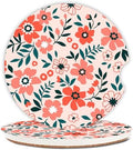 Red Flowers Car Coasters for Drinks Absorbent, 2 Pack Cup Holders, 2.56" by Unknown