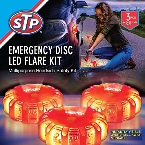 STP Emergency Auto LED Road Flare Discs, 8 Flash Modes/2 Mounting Options - Image 2