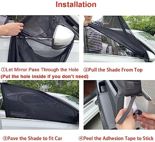 2 Pack Car Front Side Window Shades Mesh Cover - Image 5
