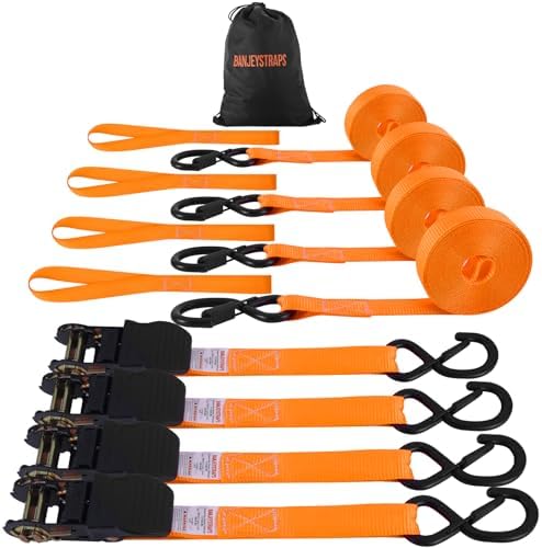 1" x 12' Heavy Duty Ratchet Straps by Unknown