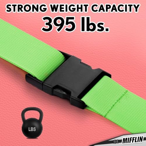 Luggage Straps - Neon Green, 2 Inches Wide, 4 Pack - Adjustable Nylon Belt - Image 4