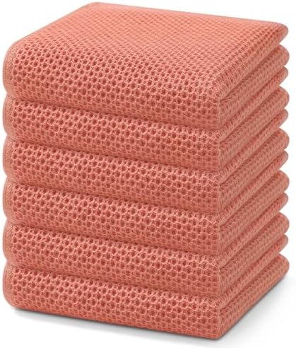 Homaxy 100% Cotton Waffle Weave Kitchen Dish Towels 6-Pack by Homaxy