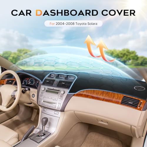 CARTIST Black Dash Cover for 2004-2008 Toyota Solara Dashboard Cover Mat - Image 2