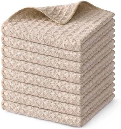 Homaxy Microfiber Waffle Weave Kitchen Dish Cloths, 8 Pack by Homaxy