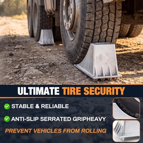 Aluminum Wheel Chock for Trucks & Trailers, 12.3 x 6.4 x 7 Inch - Image 3