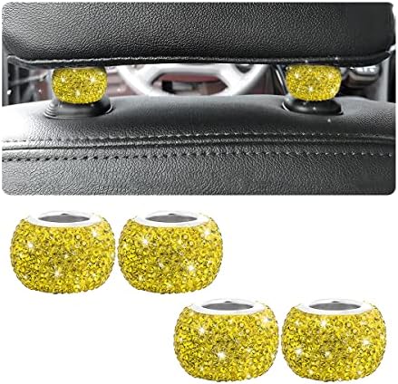 BELOMI 4 Pack Car Headrest Collars, Bling Car Head Rest Collars Rings Decor by BELOMI