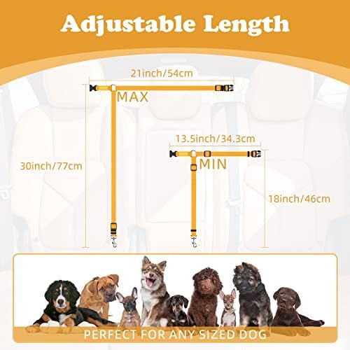 BWOGUE 2 Pack Dog Seat Belt for Car, Nylon Headrest Restraint - Image 4